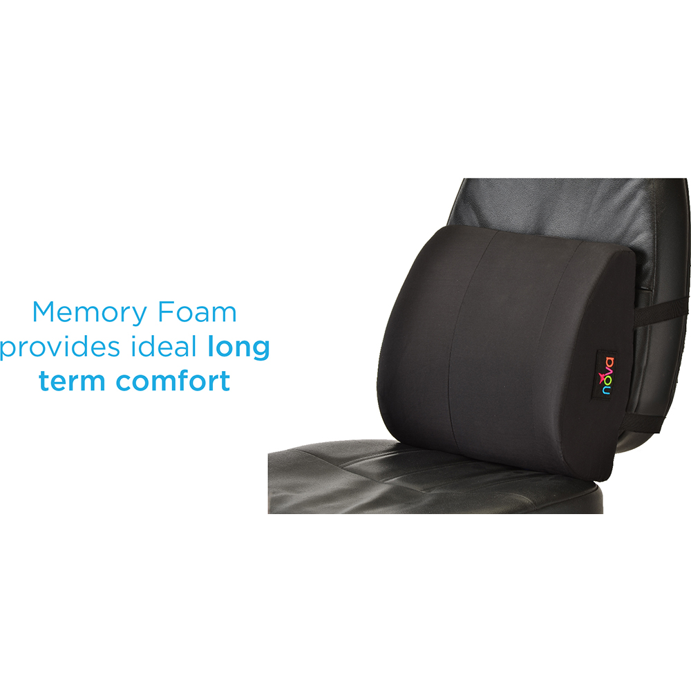 BACK CUSHION MEMORY FOAM BLACK